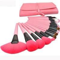 Professional Cosmetic Make-up Tool Pink 24 Pieces Makeup Brushes with PU bags