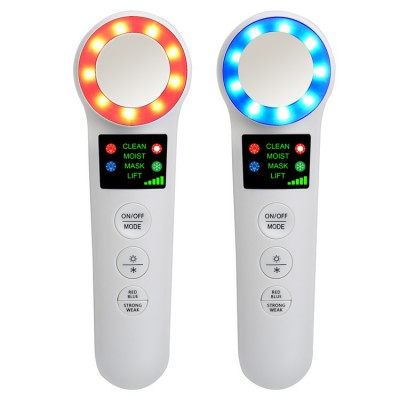 LED facial massager. 2 color LED light therapy Facial Massage, Light Therapy Device for Acne, Vibration Skin Firming Care