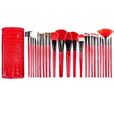 2020 Hot Selling Professional Custom Logo Cosmetic Brushes 24pcs Red Make Up Brush Set